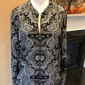 Black and White Paisley Print Jacket